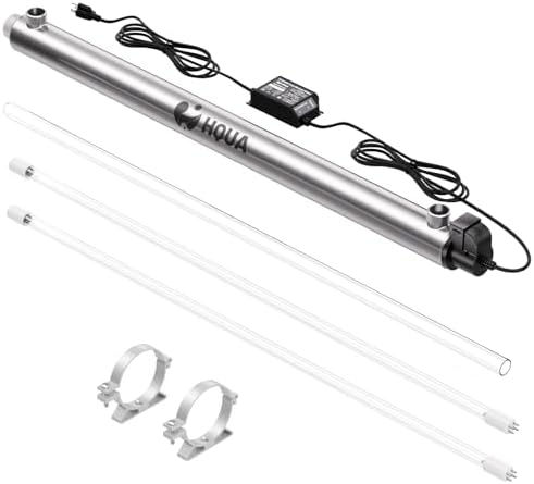 12GPM 40W 1" MNPT Ports, Whole House Ultraviolet Water Purifier, Includes 1 Extra UV Lamp by HQUA