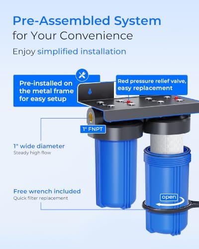 Waterdrop WHF21-PBL 2-Stage Whole House Water Filter System, with WF10PBL Whole House Water Filter, Bundle - Image 7