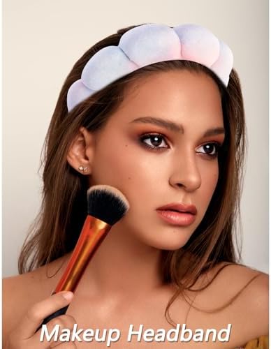 VELSCRUN Spa Headband, Makeup Face Wash Skincare Headbands, 6 Pcs Deep Colorful Sponge Bow Tie Get Ready HairBand Facial Wristband Set, Stuff for Teen Girls Women Trendy Fashion Hair Accessories - Image 3