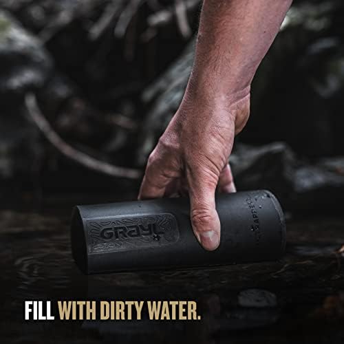 GRAYL UltraPress 16.9 oz Water Purifier & Filter Bottle, Covert Black - Image 3