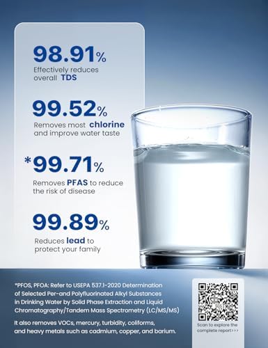 NOVETE Reverse Osmosis Water Filter Countertop, Cold Water Down to 33 ℉, NSF/ANSI 42/58 Certified, 4 : 1 Pure to Drain, 8-Stage UV RO Water Filtration System, CRF0A-QS, White - Image 5