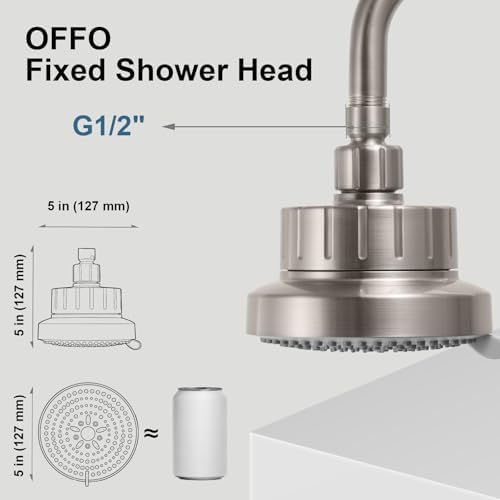 OFFO Filtered Shower Head, 20 Stage Shower Filter Head for Hard Water, 6 Modes High Pressure Shower Head with Filter for Remove Chlorine and Harmful, Brushed Nickel - Image 5
