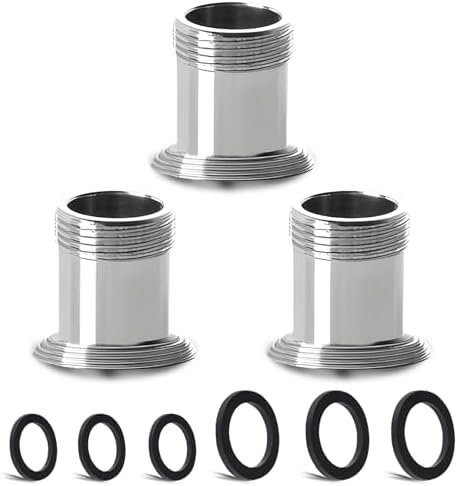 3 pcs Faucet Adapter Kit, CNYMANY Heighten Male M22mm to Male M16mm-H Fine Thread Kitchen Aerator Adapter Set Sink Faucet Adapter Connecting Garden Hose Water Filter Standard Hose via Diverter by CNYMANY