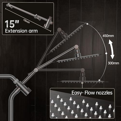 Veken All Metal 10" Oil Rubbed Bronze Rain Shower Head with Handheld Spray - Image 6