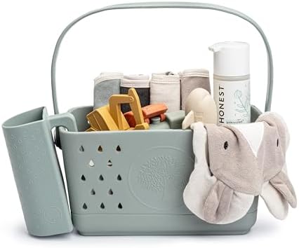 Parker Baby Co. Bath Caddy and Rinse Cup Bundle for Baby Shower - Rain by ParkerBabyCo