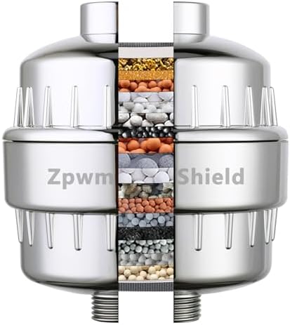 21stage shower filter. Suitable for hard water. Universal high-flow shower head filter removes chlorine, impurities, fluoride, heavy metals and odors Improve your skin, hair and nail condition, chrome by Unknown
