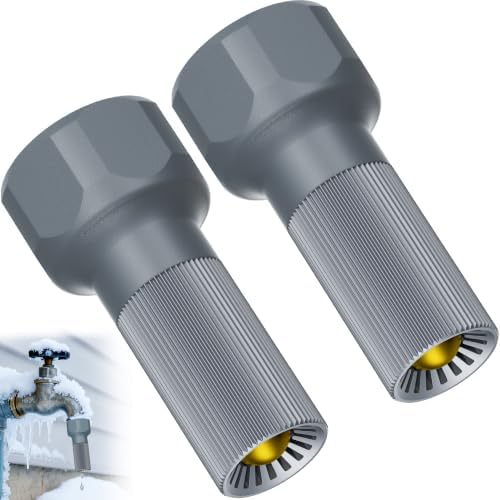 3/4-Inch Thread Faucet Freeze Protection Valve, Freeze Proof Faucet Cover for Outdoors, Winter Frost Proof Auto Temperature Control for Garden, Lawn & Yard Spigot, Grey, 2pcs by Mokeyder