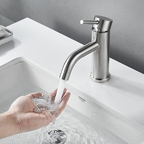 Single Hole Bathroom Faucet,Single Handle Brushed Nickel Bathroom Sink Faucet,Modern Stainless Steel Commercial Basin Faucet (No Drain - Image 2