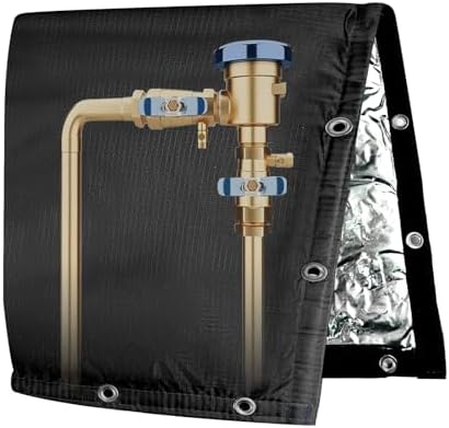 Backflow Preventer Insulated Cover (5F) 6-Layer Fabric Pipe Insulation Cover for Water Well Pump and Sprinkler Valve Winter Freeze Protection UV Coated (24" W X 24" H) by Adamoss