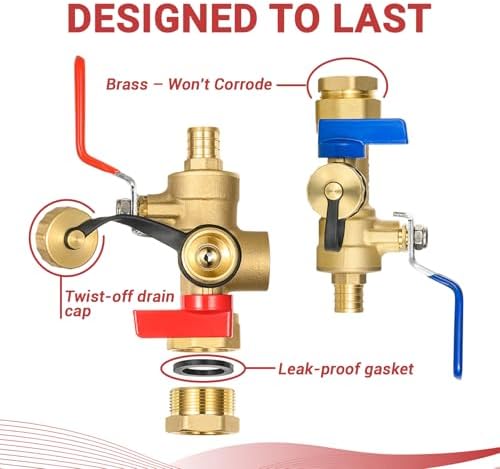 3/4" EFIELD IPS Isolator Tankless Water Heater Service Valve Kit - Image 4