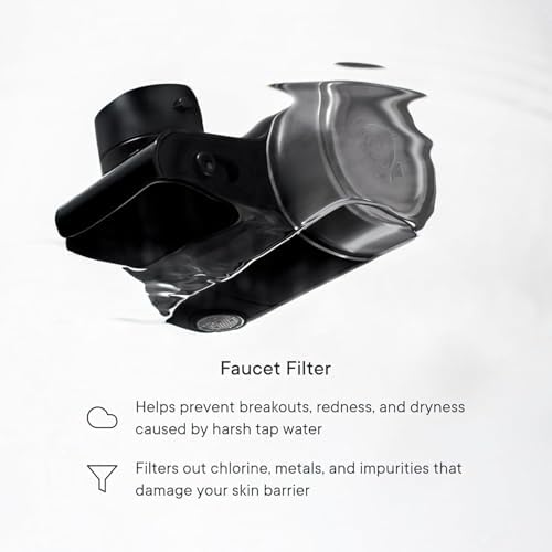 Qure Skincare Bathroom Sink Filter Water Faucet for Skin, Reduces 99% Chlorine and Heavy Metals, Skin Hydration in 4 Weeks, Reduces Build-Up, Balances pH, Softer Skin & Hair - Black - Image 3
