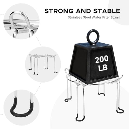 Water Filter Stand 6" Tall by 9" Wide Compatible with Berkey Big, Royal and Travel System, Countertop Stainless Steel Stand for Gravity Fed Water Water Coolers with Max 9" in Diameter - Image 4