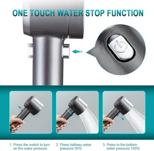 Shower Head with Handheld, High Pressure Shower Head with Pause Switch - Image 5