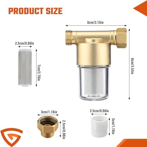 Reusable Brass 40 Micron Washing Machine Filter Online Sediment Filter RV - Image 7