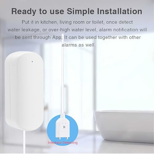 Ufairy UJV WiFi Water Sensor Water Leak Detector with App Alerts, for Smart Life and Tuya Smart App Alexa Google Home Compatible No Hub Required - Image 4