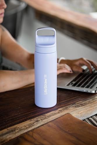 LifeStraw Go Series Insulated Steel Water Filter Bottle, 18 oz, Provence Purple - Image 4