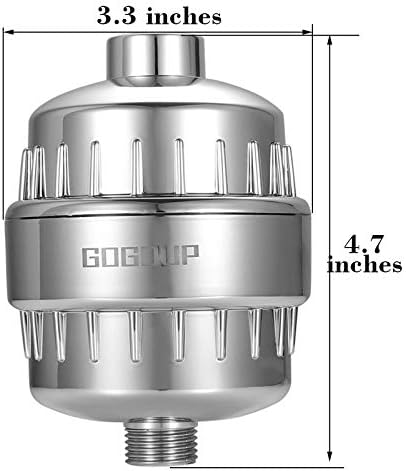Shower Filter for Hard Water, Built in Replaceable 15 Stage Shower Head Filter Cartridge Universal Transform Itching Eczema & Acne into Glowing Hair Nails & Skin Fast- Chrome - Image 5