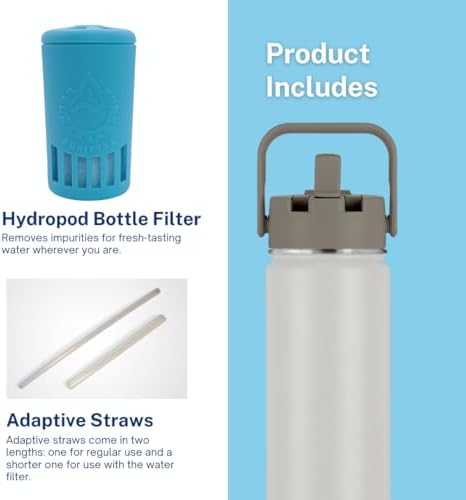 HydroBottle | Stainless Steel Filtered Water Bottle, 24 oz | BPA-Free, Removes Lead, Chlorine, Arsenic, VOCs | Filter Lasts 3 Months, Replaces 568 Plastic Bottles (Foam) - Image 2