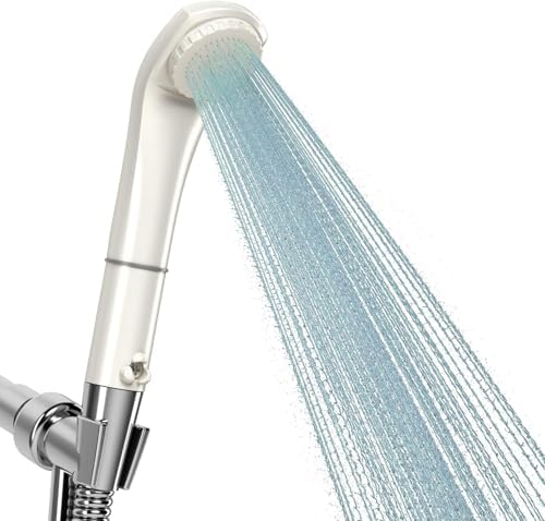 Purebble II Japanese Microbubble Shower Head | Made in Japan | Deep Cleansing, Water-Saving, High-Pressure Spa Experience | Eco-Friendly, Easy Installation (Glitter White) by PurebbleMicrobubbleShowerHead
