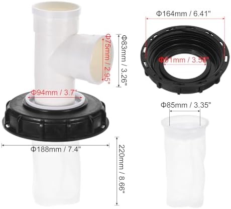 PATIKIL 3-Way IBC Lid Filter Cover 165mm Plastic Ton Barrel Cover - Image 2
