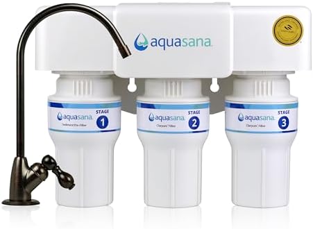 Aquasana Under Sink Water Filter | Claryum 3-Stage Filtration | AQ-6300-ORB by Aquasana