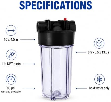 CFS Big Blue Filter Housing Kit, 10 x 4.5 in, 1 in NPT, Carbon Block - Image 4