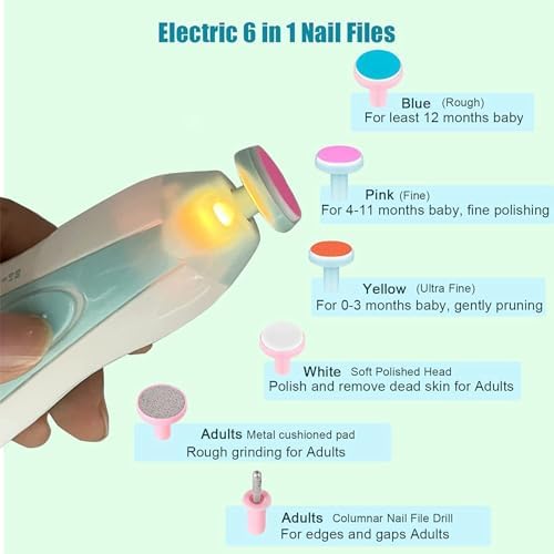 Baby Healthcare and Grooming Kit, Electric Safety Nail Trimmer Baby Nursery Set Newborn Nursery Health Care Set with Hair Brush Comb for Infant Toddlers Boys Girls Kids - Image 3