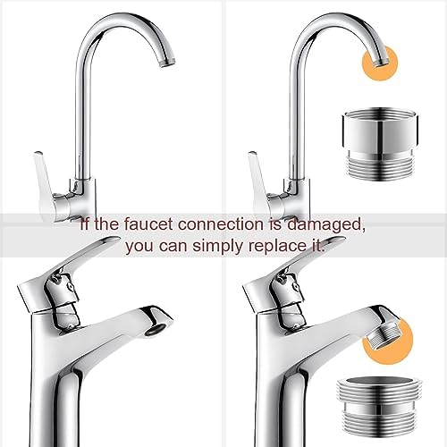 3 pcs Brass Faucet Adapter Kit, Male 0.86in to Female 1.02in Kitchen Aerator Adapter Set, Sink Faucet Adapter for Connecting Garden Hose Water Filter Standard Hose via Diverter - Image 7
