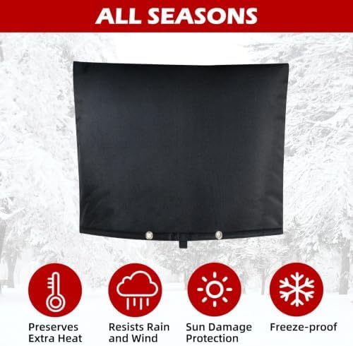 Backflow Preventer Cover, Pipe Freeze Insulation, 30" Wx24 H, Black - Image 6
