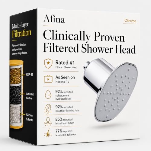 Afina Filtered Shower Head, High Pressure Rainfall (Chrome) by Afina