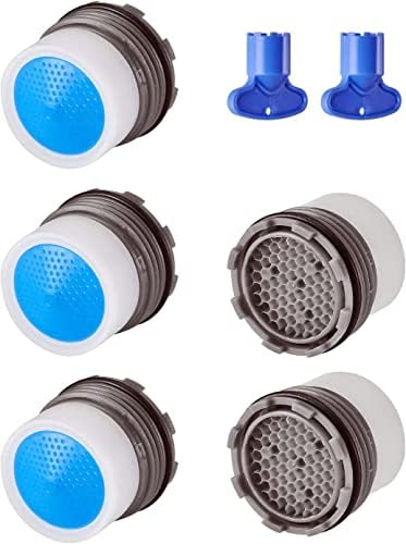 5 Pieces Faucet Aerator - Insert Water Tap Aerators Faucet Flow Restrictor Replacement Parts for Bathroom or Kitchen, 1.2GPM，16.5mm/0.64Inch by Boolavard