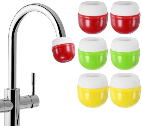 M METERXITY 6-Pack Mushroom Shaped Faucet Water Filter, Red/Yellow/Green by MMETERXITY
