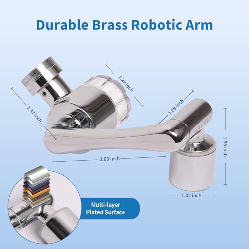 Filtered Faucet Aerator 1080° Rotating Faucet Extender Aerator,Bathroom Sink Filter Faucet Extender for Bathroom Sink,Universal Splash Sink Filter Water Faucet For Skin/Eye/Face - Image 2