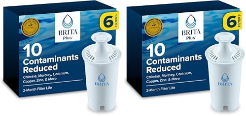 Brita Plus Replacement Water Filter, For Pitchers and Dispensers, 6 (Pack of 2) by Brita