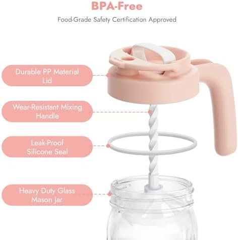 Papablic Glass Breast Milk Pitcher, Formula & Baby Feeding Container, Pink - Image 5