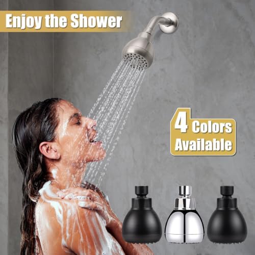 AISOSO Fixed Shower Head High Pressure 2PCS 3Inch Showerhead Brushed Nickel - Image 7