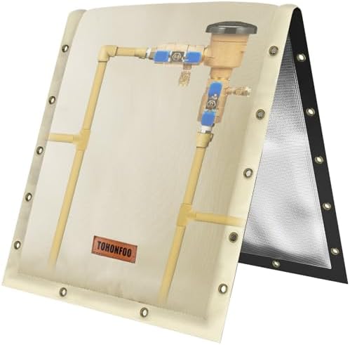 TOHONFOO 3-Way Open Backflow Preventer Pipe Cover Outside, 20"Wx26"H, Beige by TOHONFOO