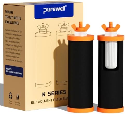 Purewell 4-Stage Gravity Water Filter Replacement, Fluoride Reduction by Purewell