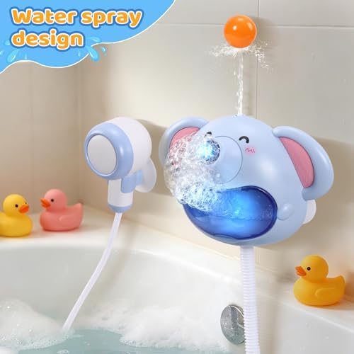 Bath Toys Light Up Baby Bath Toys for Kids Ages 1-3 4-8 Bath Bubble Machine 2 in 1 with Baby Shower Head Toddler Bath Toys with Colourful RGB Light - Image 3