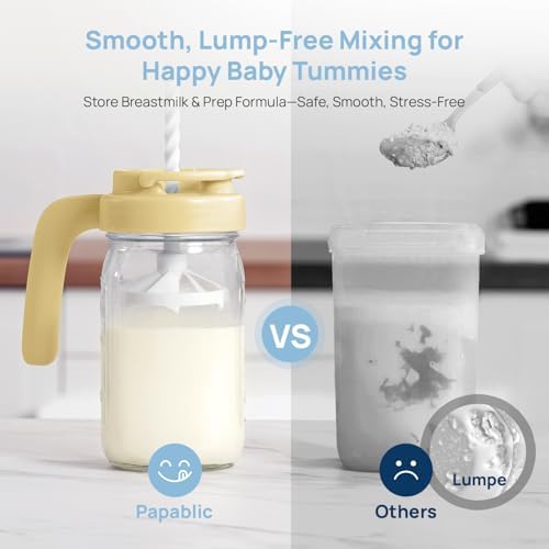 Papablic Breast Milk Pitcher, Formula & Baby Feeding Container, Yellow - Image 4