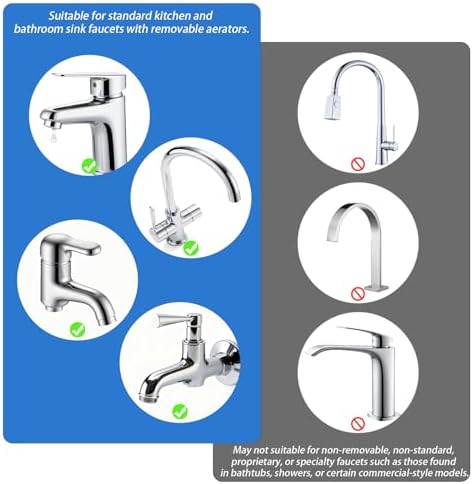 16 pcs Faucet Adapter Kit, CNYMANY Kitchen Aerator Adapter Set Male Female M22 Sink Faucet Adapter Connecting Garden Hose Water Filter Standard Hose via Diverter - Image 4