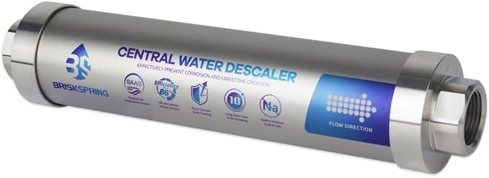 Salt Free Water Descaler Whole House, Scale Water Softener System, ¾-Inch NPT Water Heater Descaler, Prevent Scale Built Up On Water Heaters, Smart Toilet & Boilers, 10-Year Durability by BriskSpring