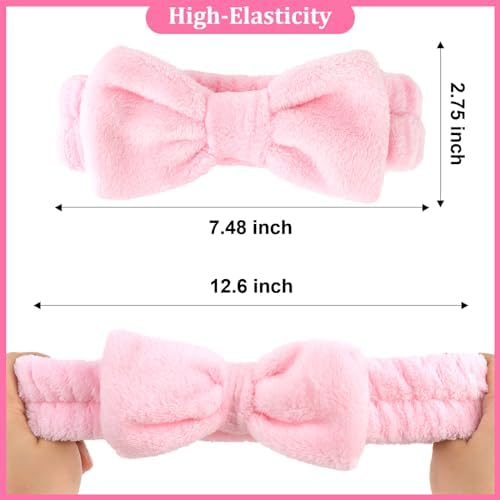 Ondder 8 Pcs Pink Spa Headband Microfiber Makeup & Face Wash Headbands for Women, Facial Skincare, Yoga, Exercise, Including Hair Bands & Head Bands - Image 6