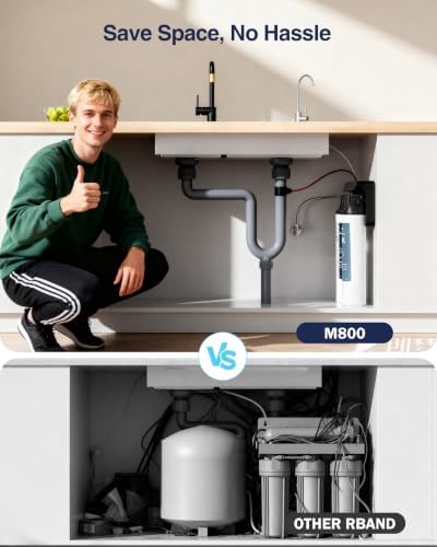 Frizzlife M800 Non-Electric Tankless Reverse Osmosis Water Filter, up to 900GPD Under Sink RO Water Filtration System, Huge Filter with Auto Flush, NSF/ANSI 58&372, 4:1 Pure to Drain - Image 2