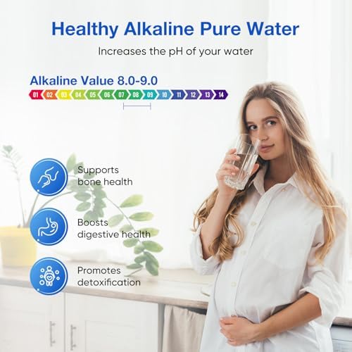 Purewell 7-Stage 0.01μm Ultra-Filtration Alkaline Water Filter System with 4 Filters, Metal Water Level Spigot and Stand, 304 Stainless Steel, Reduce Fluoride & Chlorine, pH 8-9, 2.25G, PW-OB-FT - Image 5