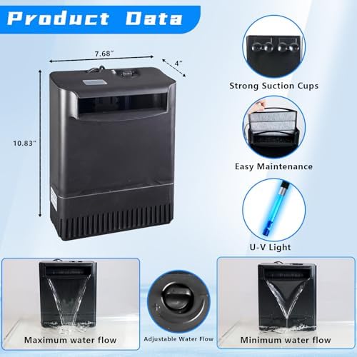 Turtle Tank Filter Aquarium Fish Filter w/U-V Light for Large 40-150 Gallon - Image 6