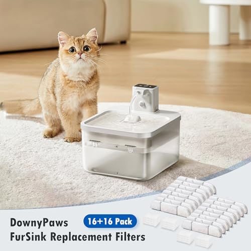 16 Packs Replacement Filters for DownyPaws Battery Operated Cat Water Fountain DPWFP6, 8 Months Set of Replacement Filters for DownyPaws 84oz/2.5L Fursink Wireless Pet Water Fountain - Image 6