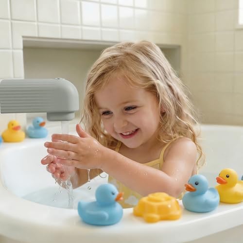 Roslim Baby Bathtub Faucet Cover, Upgraded Silicone Bath Faucet Cover for Kids, Bath Spout Cover for Baby, Faucet Cover for Bathtub Safety, Toddler Bath Tub Water Spout Cover, Universal Fit, Grey - Image 6