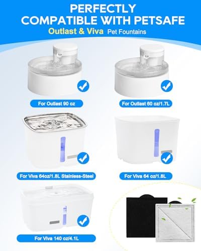 12+12 Pack Pet Water Fountain Filter Compatible with PetSafe Outlast - Image 2