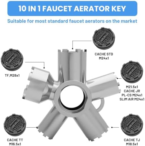 10-in-1 Heavy-Duty Metal Faucet Aerator Remover Kit - Fits M16.5/M18.5/M21.5/M22/M24/M28, Hidden Thread & Housing Types, Professional Plumbing Tool - Image 2